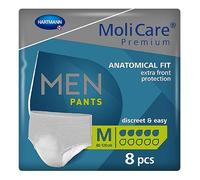 MoliCare Premium Men Pants | 5 Drops | Discreet Bladder Weakness Underpants | Fast Absorption and Leak Protection | Size M | 31-47 inches (80-120cm) | Pack of 8