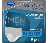 MoliCare Premium Men Pants | 7 Drops | Discreet Bladder Weakness Pants for Men | Fast Absorption and Leak Protection | Size M | 31-47inches (80-120cm) | Pack of 8