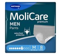MoliCare Premium Men Pants | 7 Drops | Discreet Bladder Weakness Pants for Men | Fast Absorption and Leak Protection | Size M | 31-47inches (80-120cm) | Pack of 8