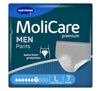 MoliCare Premium Men Pants | 7 Drops | Discreet Bladder Weakness Pants for Men | Fast Absorption and Leak Protection | Size L | 47-59 inches (100-150cm) | Pack of 7