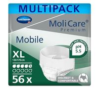 MoliCare Premium Mobile Disposable Underwear: Discreet use for Woman and Men with Incontinence; 5 Drops, Size XL, Pack of 56