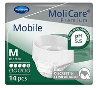 MoliCare Premium Mobile Disposable Underpants: Discreet Usage for Woman and Men with Incontinence; 5 Drops, Size M, Pack of 14