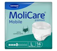MoliCare Premium Mobile 5 Drops Size L | Incontinence Pants for Moderate Incontinence | Extra Leakage Protection | Advanced Skin Protection | Improved Body Fit | 39-59inches | 14 Pieces