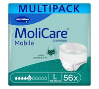 MoliCare Premium Mobile 5 Drops Size L | Incontinence Pants for Moderate Incontinence | Extra Leakage Protection | Advanced Skin Protection | 39-59 inches | 4 Packs of 14 Pairs (56 Pieces)