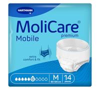 MoliCare Premium Mobile 6 Drops Size M | Incontinence Pants for Women and Men with Moderate Incontinence | Extra Leakage Protection | Skin Protection | Improved Body Fit | 31-47 inches | 14 Pieces