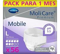 MoliCare Premium Mobile Disposable Underwear: Discreet use for Woman and Men with Incontinence; 8 Drops, Size L, Pack of 56