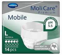 MoliCare Premium Mobile Disposable Underpants: Discreet Usage for Woman and Men with Incontinence; 5 Drops, Size L, Pack of 14
