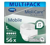 MoliCare Premium Mobile Disposable Incontinence Pants: For Women and Men with Incontinence; 5 Drops, Size L, 4 Packs of 14 Pants (56 Pieces)