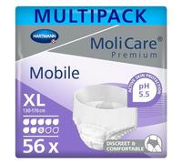 MoliCare Premium Mobile Disposable Underwear: Discreet use for Woman and Men with Incontinence; 8 Drops, Size XL, Pack of 56