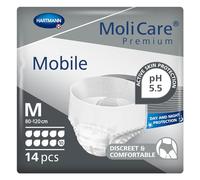 MoliCare Premium Mobile Disposable Underpants: Discreet Usage for Woman and Men with Incontinence; 10 Drops, Size M, Pack of 14