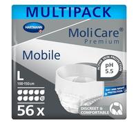 MoliCare Premium Mobile Disposable Underwear: Discreet use for Woman and Men with Incontinence; 10 Drops, Size L, Pack of 56