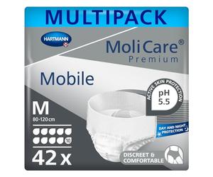 MoliCare Premium Mobile Disposable Underwear: Discreet use for Woman and Men with Incontinence; 10 Drops, Size M, Pack of 42