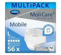 MoliCare Premium Mobile Disposable Underwear: Discreet use for Woman and Men with Incontinence; 6 Drops, Size L, Pack of 56