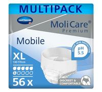 MoliCare Premium Mobile Disposable Underwear: Discreet use for Woman and Men with Incontinence; 6 Drops, Size XL, Pack of 56