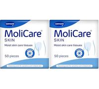 MoliCare Skin Moist Skin Care Tissues, 50 Wet Wipes for Everyday Use and Intimate Cleansing and Incontinence, Click-Seal Pack (Pack of 2)