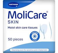 MoliCare Skin Moist Skin Care Tissues, 50 Moist Wet Wipes for Everyday Use and Intimate Cleansing and Incontinence, Click-seal Pack