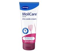 MoliCare Skin Zinc Oxide Cream, 21% Zinc Oxide | 200ml | Anti-inflammatory cream with 21% zinc oxide, soothes sensitive/irritated skin, with almond oil and creatine