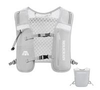 MOLICRAIN Running Vest Phone Holder, Lightweight & Breathable Running Hydration Vest Backpack for Women Men, 5L Waterproof Hydration Pack for TrailRunning Hiking Cycling Marathon(Grey)