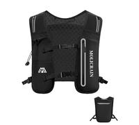 MOLICRAIN Running Vest Phone Holder, Lightweight & Breathable Running Hydration Vest Backpack for Women Men, 5L Waterproof Hydration Pack for TrailRunning Hiking Cycling Marathon(Black)