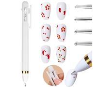 MOLILON Quick-Paint Dotting Tools 4 IN 1 Nail Dotting Pen Nail Art Pen Nail Art Tools Nail Design Kit for Dot Paint Manicure Tip, Pattern Tracing Pen, Ball Embossing Pen for Transfer Paper