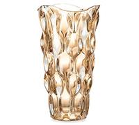 MOLIMAO Wavy Glass Vase for Flower Centerpiece,Thickened Floral Vase for Home Office Party and Wedding Decor(Amber)