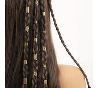 MOLIMOLI 80 Pieces Pirate Hair Accessories Gold, Hair Accessory for Dreadlocks & Braids, Festival Accessories, Women, Golden