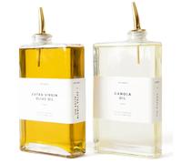 Molimoli Automatic Pourer Olive Oil Dispenser, Glass Thin Bottle for Kitchen, Set of 2 - Gold