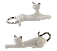 moline ceramics cat mil ly sculpture in white and silver