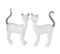 moline ceramics cat milly sculpture in white and silver