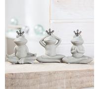 moline ceramics frog yoga sculpture in grey