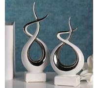 moline ceramics infinity sculpture in white and silver