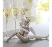 moline ceramics love story sculpture in white and silver