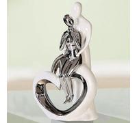moline ceramics romance sculpture in silver and white