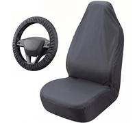 Molirex 2 PCS Very Heavy Duty Universal Car Seat Cover with Steering Wheel Covers, Waterproof Front Car Or Van Seat Cover Protectors, Reusable and Easy Wipe Clean for All Vehicle