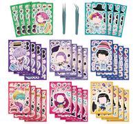 Molirex 32 Sheets Make a Face Kpop Stickers, Make Your Own DIY Stickers for Kids, Mix and Match Sticker Sheets Art Craft Kit for Birthday Party Supplies Gifts