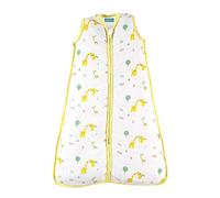 molis&co. 0.5 TOG Summer Baby Sleeping Bag. 18-36 Months. Super Soft and Light. Unisex Safari - yellow and green Print. Ideal for Summer. Premium Muslin Grow Bag for Babies.
