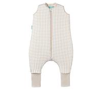 molis&co - Baby Sleeping Bag with non-slip Socks TOG 2.5 - Toddler Sleeping Bags with Legs 2.5 Tog - Baby Wearable Blanket for Infants & Toddlers - 100% Cotton (OEKO-TEX) (Vichy Beige, 2 years)