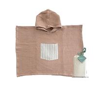 molis&co. Bath Poncho for Children 5-6 years. Stripes. Hooded Beach Towel. Light and compact bathrobe for children. (OEKO-TEX 100).