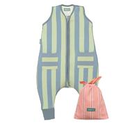 molis&co. Pijama Burbuja. 0.5 TOG. Ideal para Verano. 100% algodón. (Green & Blue Stripes, 2 years)
