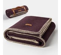 Molithe 100% Wool Blanket, 48" x 62", Warm, Thick, Washable, Military Wool Blanket, Great for Camping, Outdoors, Sporting Events, Survival Kits, Plum