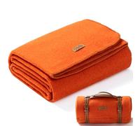 Molithe 100% Wool Blanket, 48" x 62", Warm, Thick, Washable, Military Wool Blanket, Great for Camping, Outdoors, Sporting Events, Survival Kits, OrangeRed