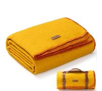 Molithe 100% Wool Blanket, 62" x 86", Warm, Thick, Washable, Military Wool Blanket, Great for Camping, Outdoors, Sporting Events, Survival Kits, Yellow