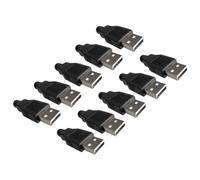 Moliuoly 10 Pack USB 2.0 Type A Male Connector 4 Pin with Plastic Shell for DIY Cable Repair Data Transmission Welding Line Projects Reliable Compact Design Black