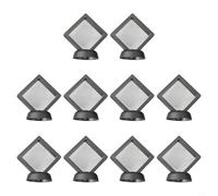 Moliuoly 10PCS 3D Clear Floating Purpose Display Case with Transparent Film, for Rings Coins Jewelry Collectibles Figurines Earrings Gemstones, Reusable Storage Solution