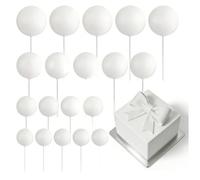 Moliuoly 20 Pack Foam Cake Decoration Spheres for Birthday Christmas Party | Decor, Lightweight Multi-Size 2cm-4cm Assorted Colors Golden Silver White Pink Blue Purple Dark Blue Modern Stylish Dessert