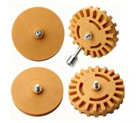 Moliuoly 4 Inch Decal Remover Eraser Wheel Tool Set 4Pcs For Car RV Boat Sticker Removal High Speed Rubber Grinding Wheel Bond Cleaner Kit