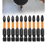 Moliuoly 50mm Pozidriv Screwdriver Bit Set 10pcs for PZ1 PZ2 Magnetic Grip
