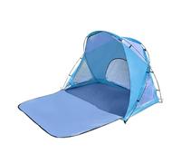 Moliuoly Beach Tent 2-4 Person Silver Coated Polyester Ventilation & Sandweights Beach Camping Picnic