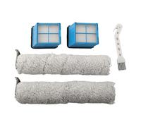 Moliuoly Compatible Replacement Brush Roller with Filter for Bissell CrossWave OmniForce 2 Pack Brush Rollers + 2 Pack Filters + 1 Cleaning Tool, Washable and Reusable