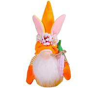 Moliuoly Easter Bunny Plush Toy Faceless Doll Soft Stuffed Rabbit with | Flower and Carrot Accessories Cute Spring Decor for Home Party Table Centerpiece Kids Room Nursery Gift Pink 12x8x23cm